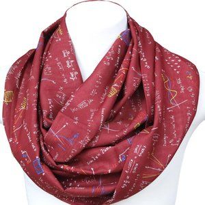 Mathematics Infinity Scarf Bordeaux Brown colorful